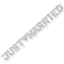 LETTER BANNER JUST MARRIED SILVER PAPER 167 X 16 CM PZ. 12 MC. 144