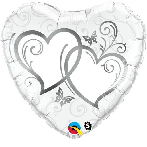 18 HEART ENTWINED HEARTS SILVER              5PZ MC100