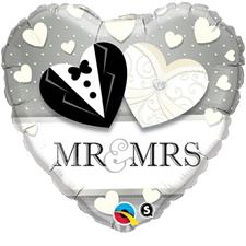 18 HEART MR & MRS WEDDING                    5PZ MC100