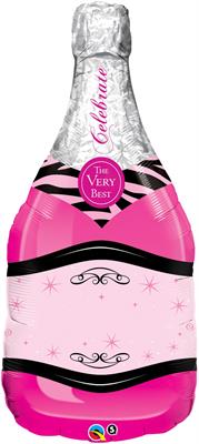 S/SHAPE BOTTLE CELEBRATE PINK BUBBLY WINE 39 5PZ MC50