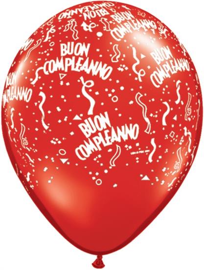 11RND ST BUON COMPLEANNO RUBY RED             1BAG=100PZ MC50