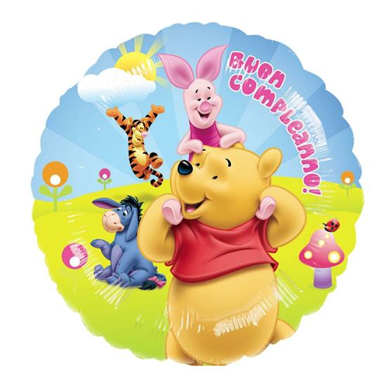 18POOH BUON COMPLEANNO  5PZ       STAMPA ITALIANO