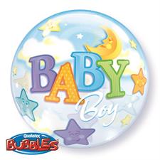 22 SINGLE BUBBLE BABY BOY MOON & STAR        1PZ MC50
