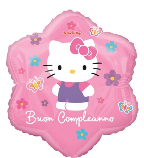 18HELLO KITTY BUON COMPLEANNO 5PZ STAMPA ITALIANO