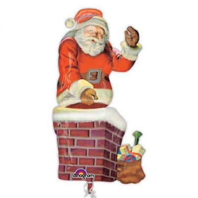 MULTI BALLOON SANTA AND CHIMNEY     5PZ MC100