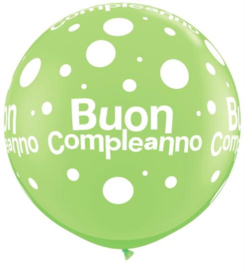 3RND ST BUON COMPLEANNO LIME GREEN            1BAG=2PZ MC72