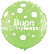 3RND ST BUON COMPLEANNO LIME GREEN            1BAG=2PZ MC72