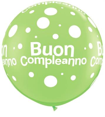3RND ST BUON COMPLEANNO LIME GREEN            1BAG=2PZ MC72