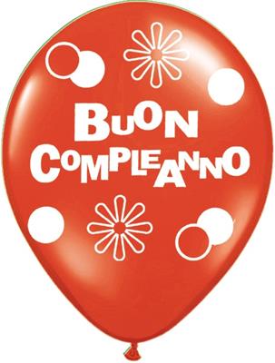 11RND ST BUON COMPLEANNO RED                  1BAG=100PZ MC50