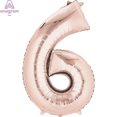 MINISHAPE NUMBER 6 ROSE GOLD    5PZ MC40