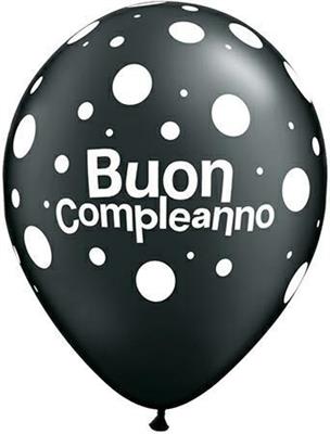 11RND ST BUON COMPLEANNO ONIX BLACK           1BAG=50PZ MC100