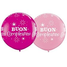 3RND ST BUON COMPLEANNO SPARKLE PINK/WILDBERRY 1BAG=2PZ MC72