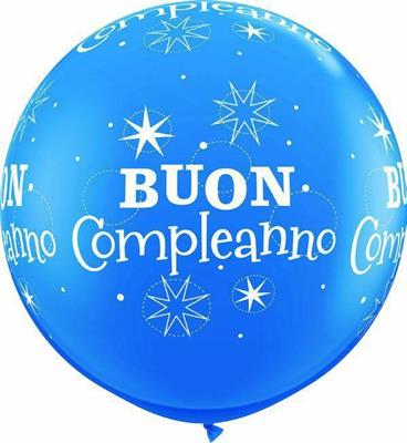 3RND ST BUON COMPLEANNO SPARKLE BLUE/ROBIN EGG 1BAG=2PZ MC72