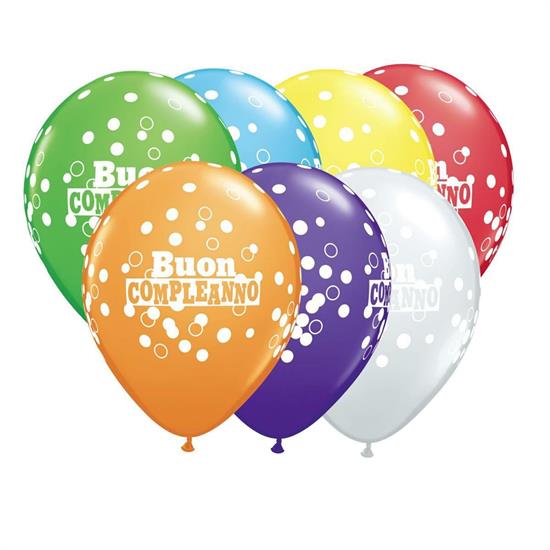 11RND ST BUON COMPLEANNO CONFETTI DOTS ASS.   1BAG=50PZ MC100