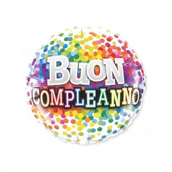 18 BUON COMPLEANNO RAINBOW CONFETTI          5PZ MC5000