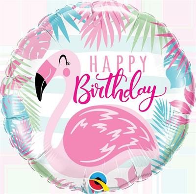 18 HAPPY BIRTHDAY PINK FLAMINGO              5PZ MC100