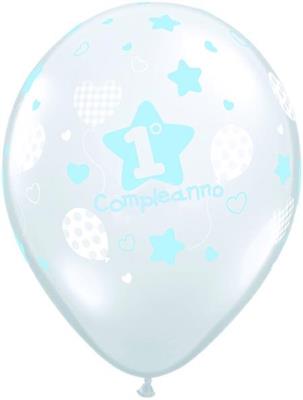 11RND ST 1 COMPLEANNO PALE BLUE               1BAG=100PZ MC50