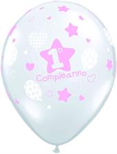 11RND ST 1 COMPLEANNO DIAMOND CLEAR INK PINK  1BAG=100PZ MC50