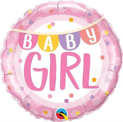 18 BABY GIRL BANNER & DOTS                   5PZ MC100