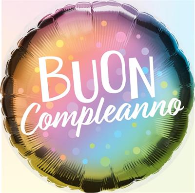 18 BUON COMPLEANNO METALLIC OMBRE & DOTS     5PZ MC5000