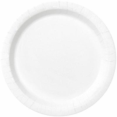 WHITE SOLID ROUND 7 DESSERT PLATES, 20CT PZ. 12 MC.12