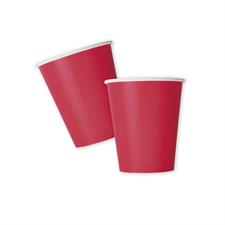 RUBY RED SOLID 9OZ PAPER CUPS, 8CT PZ.  MC. 72