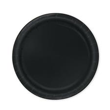 BLACK SOLID ROUND 9 DINNER PLATES, 8CT PZ.  MC. 72