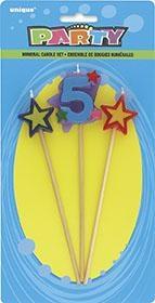 NUMBER 5 STAR CANDLES SET PZ. 12 MC. 72