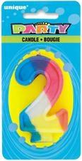 NUMBER 2 RAINBOW BIRTHDAY CANDLE PZ. 6 MC.360