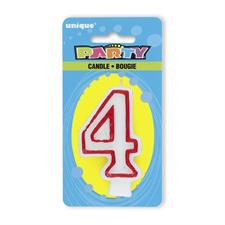 DELUXE NUMERAL HAPPY BIRTHDAY CANDLE #4 6PZ MC360