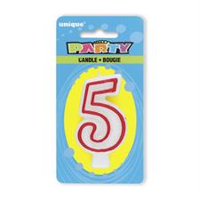 DELUXE NUMERAL HAPPY BIRTHDAY CANDLE #5 6PZ MC360