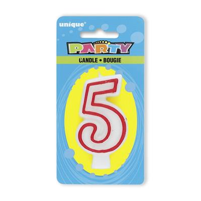 DELUXE NUMERAL HAPPY BIRTHDAY CANDLE #5 6PZ MC360