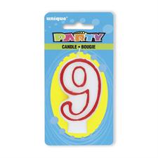 DELUXE NUMERAL HAPPY BIRTHDAY CANDLE #9 6PZ MC360