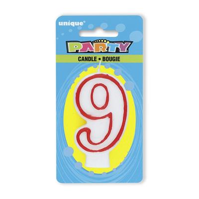 DELUXE NUMERAL HAPPY BIRTHDAY CANDLE #9 6PZ MC360