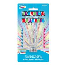 NUMBER 8 FLASHING CANDLE HOLDER WITH BIRTHDAY CANDLE PZ.  MC. 72