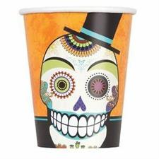DAY OF THE DEAD 9OZ PAPER CUPS, 8CT PZ. 12 MC. 72