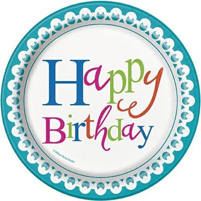 CONFETTI CAKE BIRTHDAY ROUND 7 DESSERT PLATES, 8CT PZ. 12 MC.72