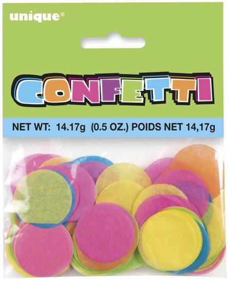 1 ROUND TISSUE CONFETTI .5OZ PZ. 12 MC. 72