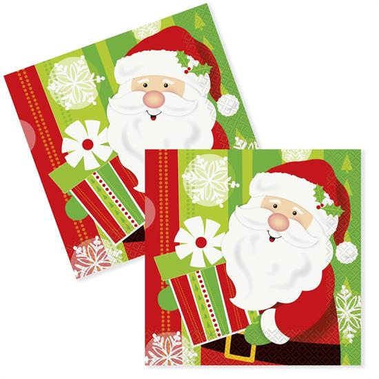 HAPPY SANTA LUNCHEON NAPKINS    12PZMC.72, 16CT