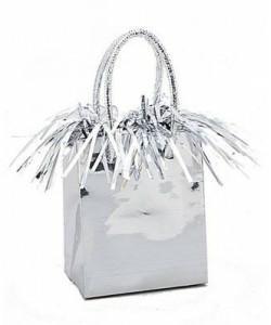 MINI GIFT BAG BALLOON WEIGHT - SILVER PZ.  MC. 72