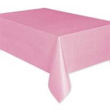 LOVELY PINK SOLID RECTANGULAR PLASTIC TABLE COVER, 54X108 PZ.  MC.