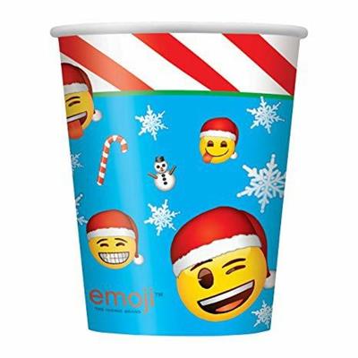 BBB EMOJI CHRISTMAS 9OZ PAPER CUPS, 8CT PZ. 12 MC. 72