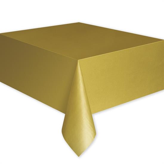 GOLD SOLID RECTANGULAR PLASTIC TABLE COVER, 54X108 PZ. 12 MC. 144