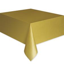 GOLD SOLID RECTANGULAR PLASTIC TABLE COVER, 54X108 PZ. 12 MC. 144