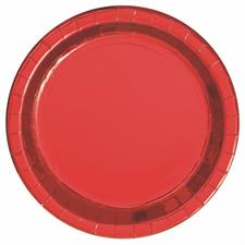 RED FOIL ROUND 9DINNER PLATES  12PZMC72 - FOIL BOARD 8CT-en