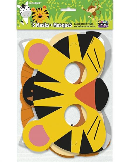 ANIMAL JUNGLE PARTY MASKS, 8CT PZ. 12 MC.144