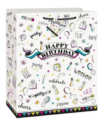 DOODLE HAPPY BIRTHDAY GIFTBAG   12PZMC144 LARGE