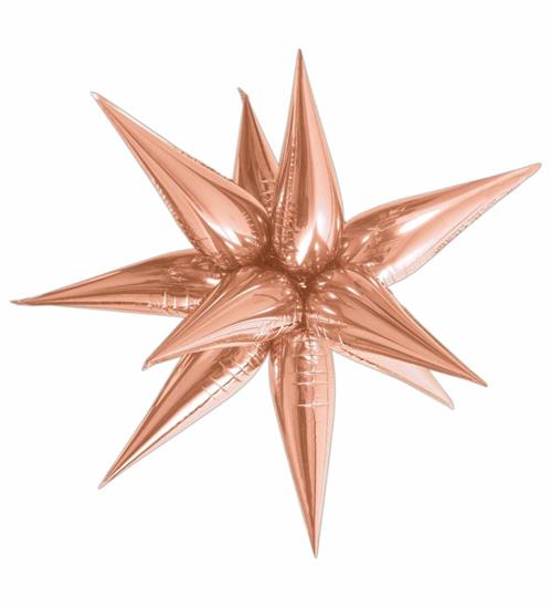 BBB ROSE GOLD 3D STAR FOIL BALLOON-LARGE PZ. 5 MC. 100