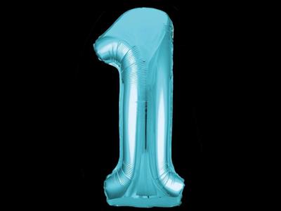 34 PKG POWDER BLUE FOIL BALLOON-1 PZ. 5 MC. 100