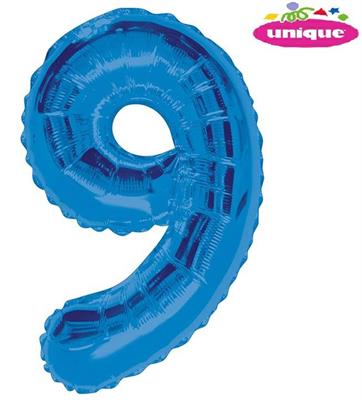 34 PKG BLUE GLITZ FOIL BALLOON-9 PZ. 5 MC. 100